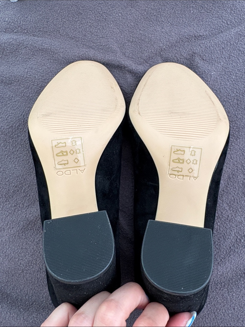 Aldo Black Suede Block Heel Pumps - Picture 3 of 6